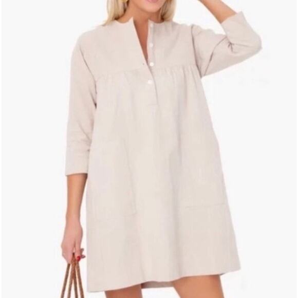 Pomander Place by Tuckernuck Khaki Tan Fallon Dress Linen Blend Size XS - Picture 1 of 9
